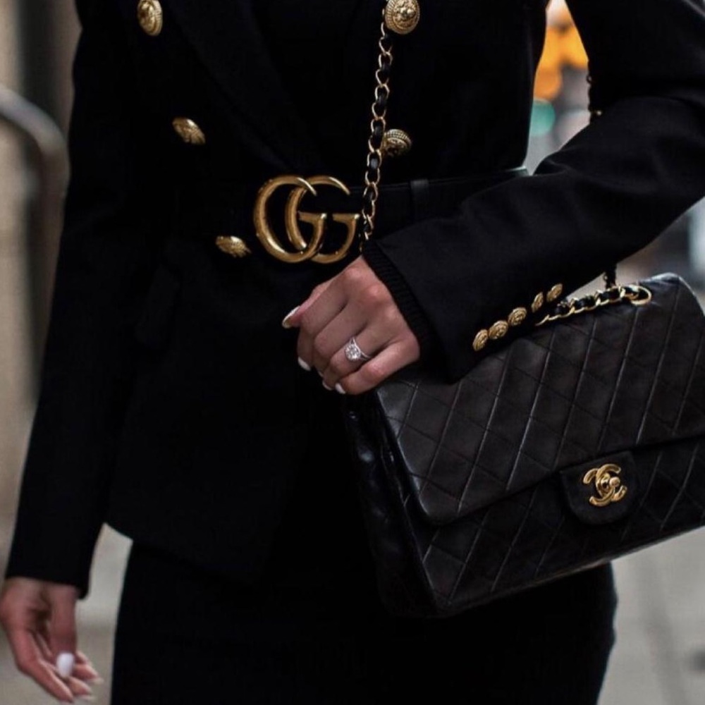 CHANEL Quilted Black Leather Jumbo Single Flap Bag with Gold Hardware